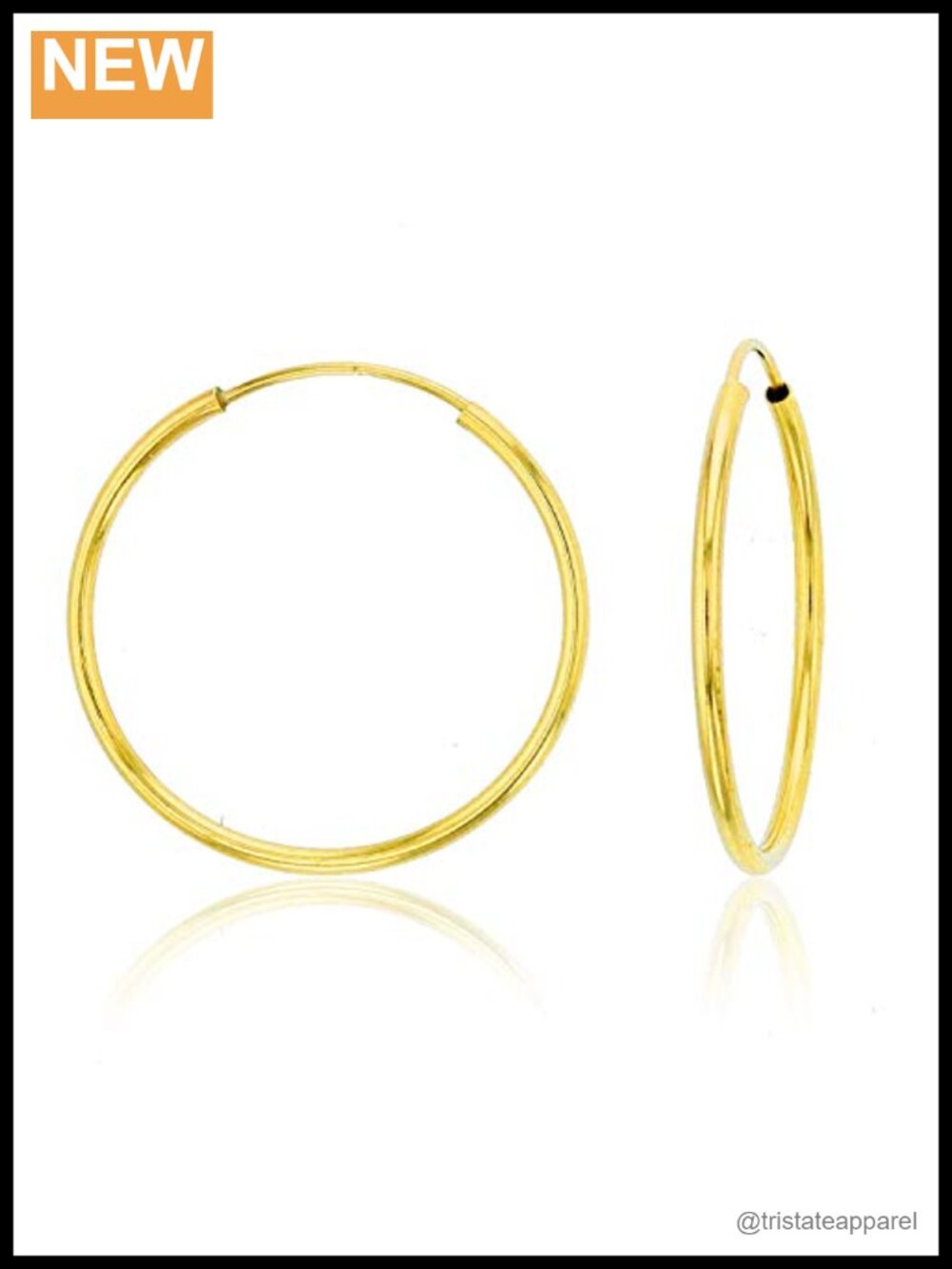 14K Solid Gold 1mm Tube Endless Flex Hoop Earrings Huggies